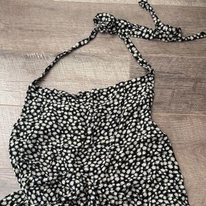 Black Daisy Print Sundress